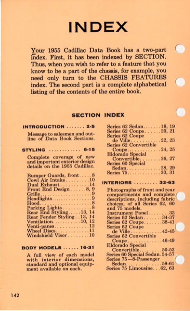 1955 Cadillac Salesmans Data Book Page 57